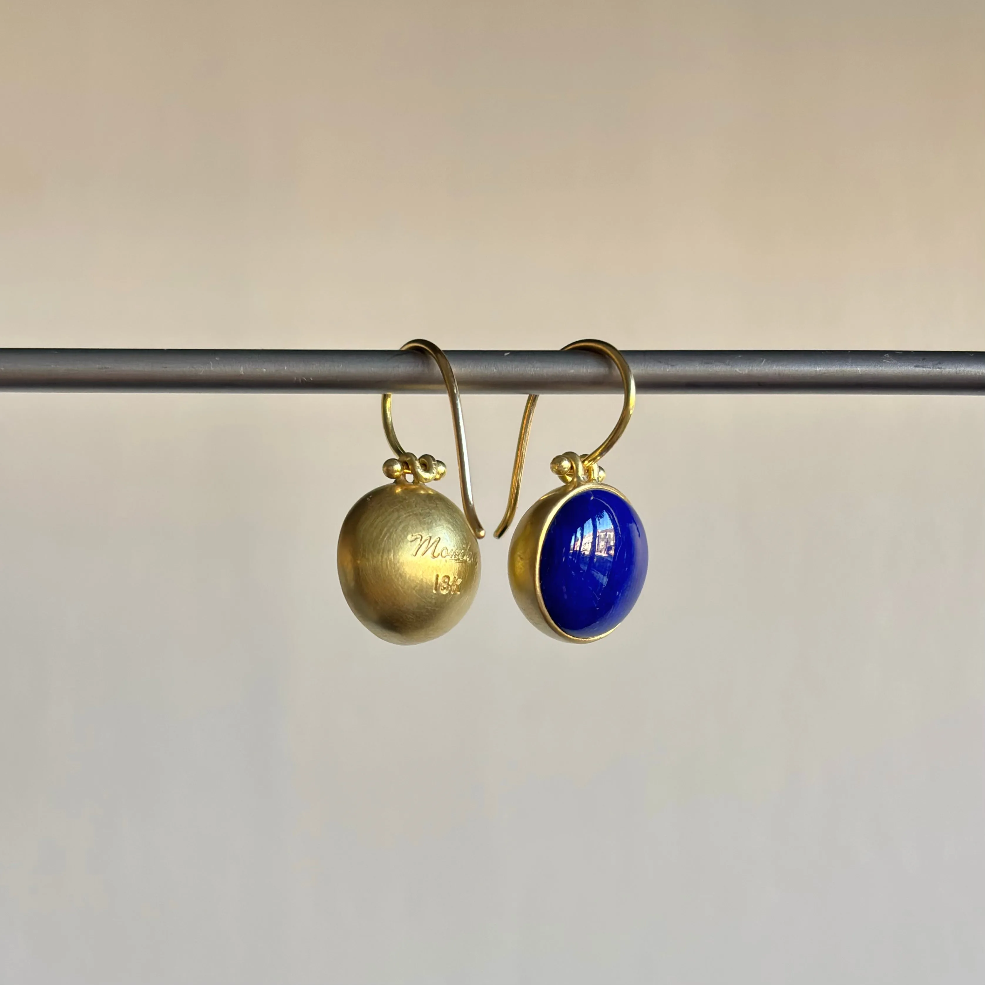 Round Lapis Earrings