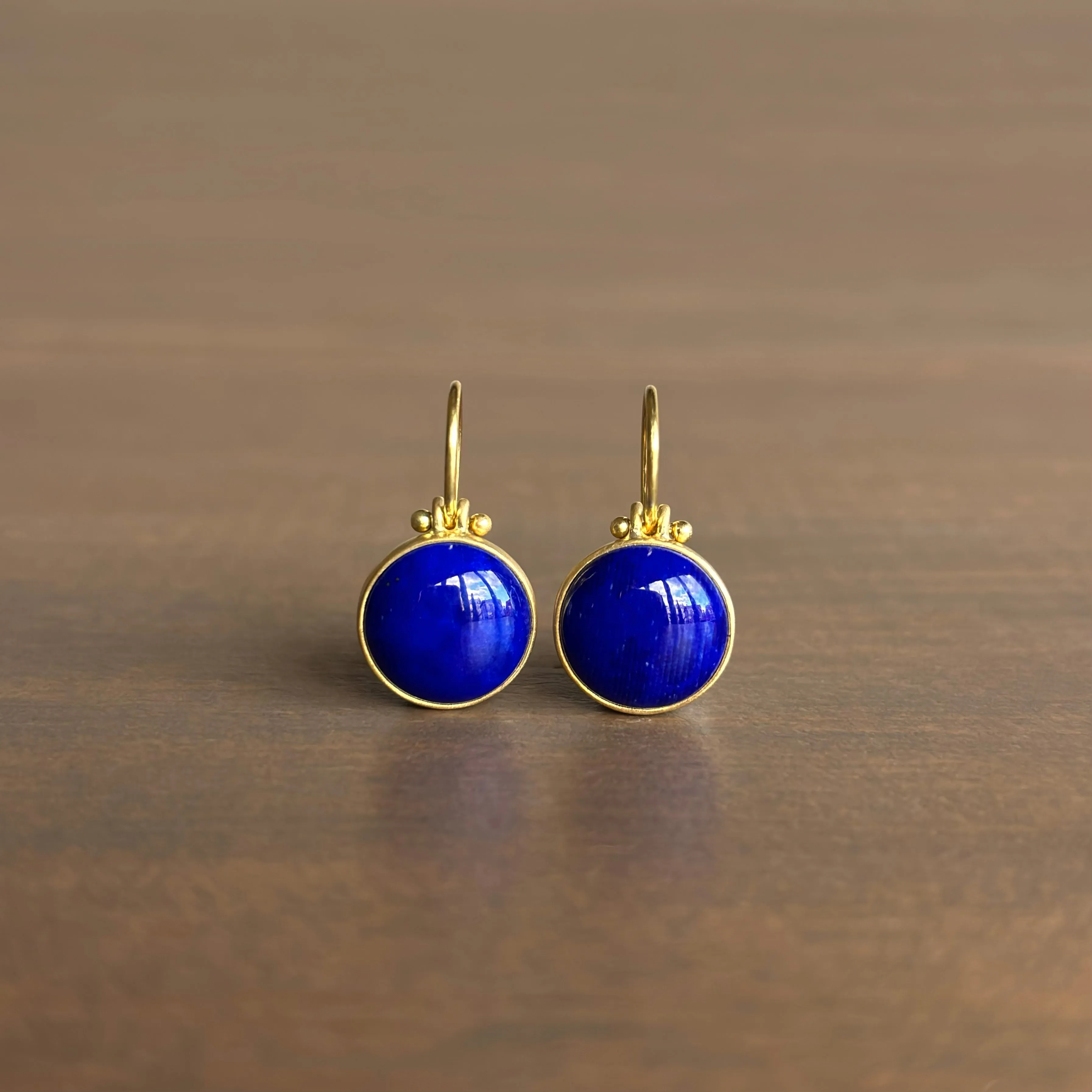 Round Lapis Earrings