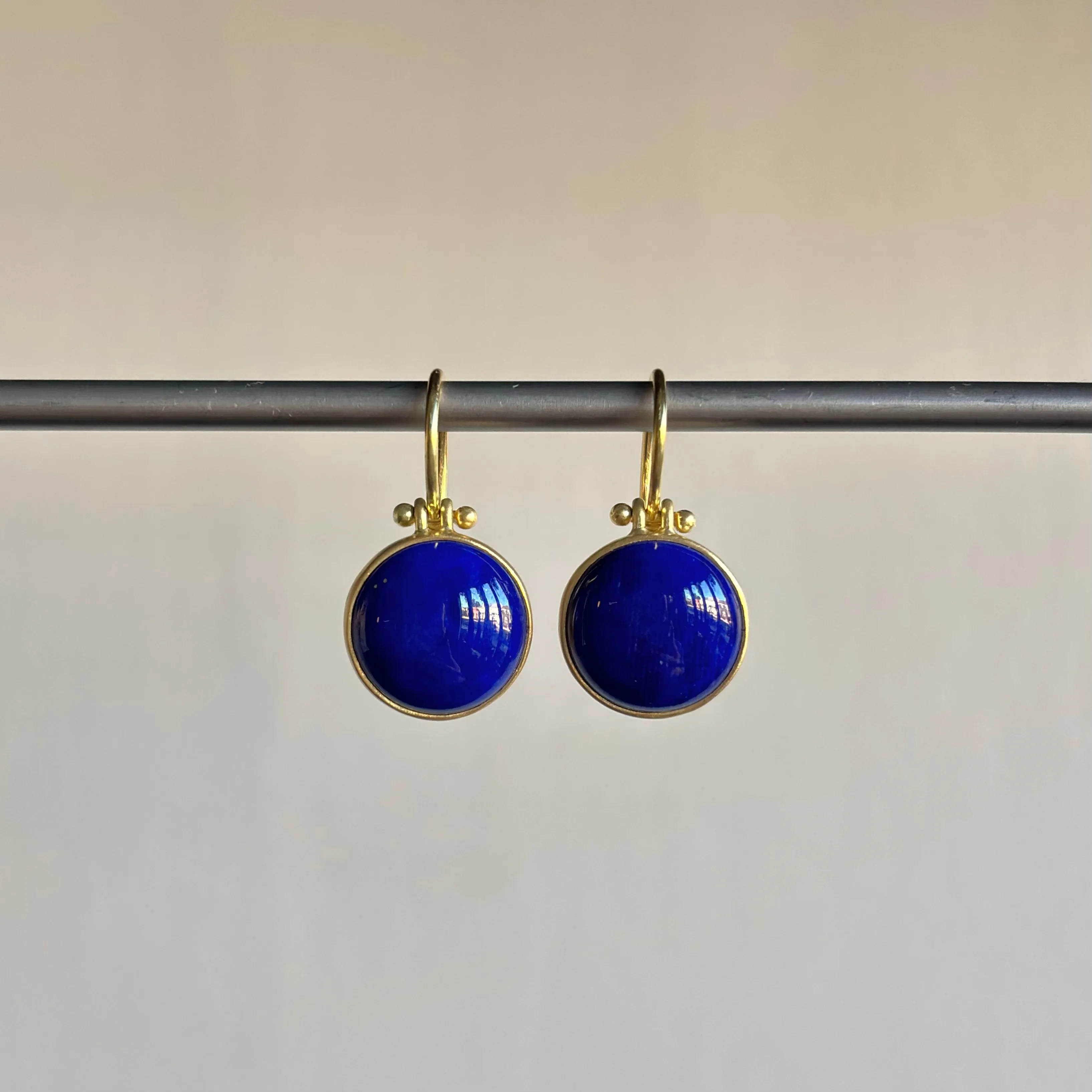 Round Lapis Earrings