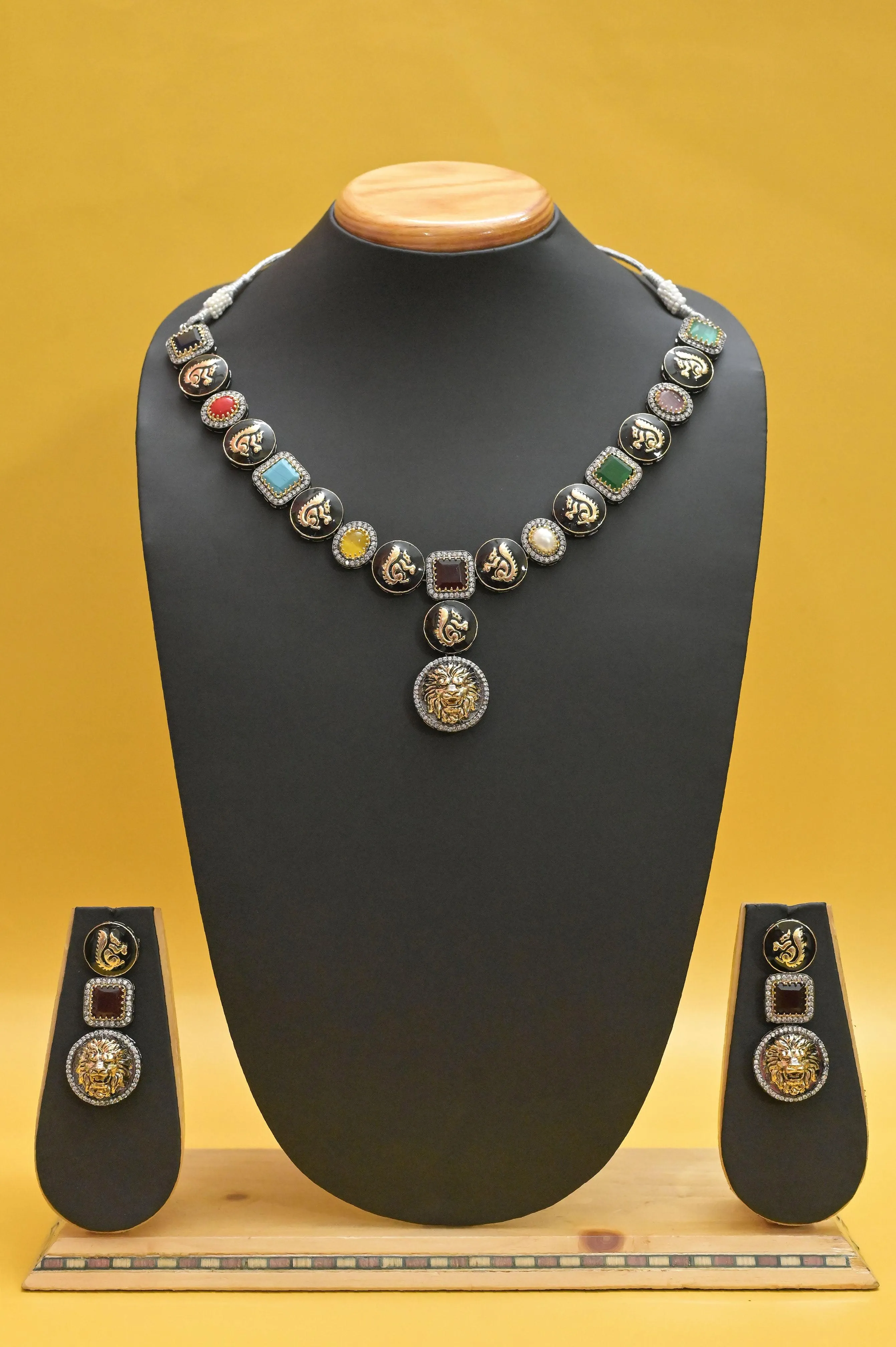 Sabyasachi Inspired Monalisa Stonework Marwar Necklace Set