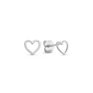 Saint Germain Amore 14 karat white gold ear studs with heart