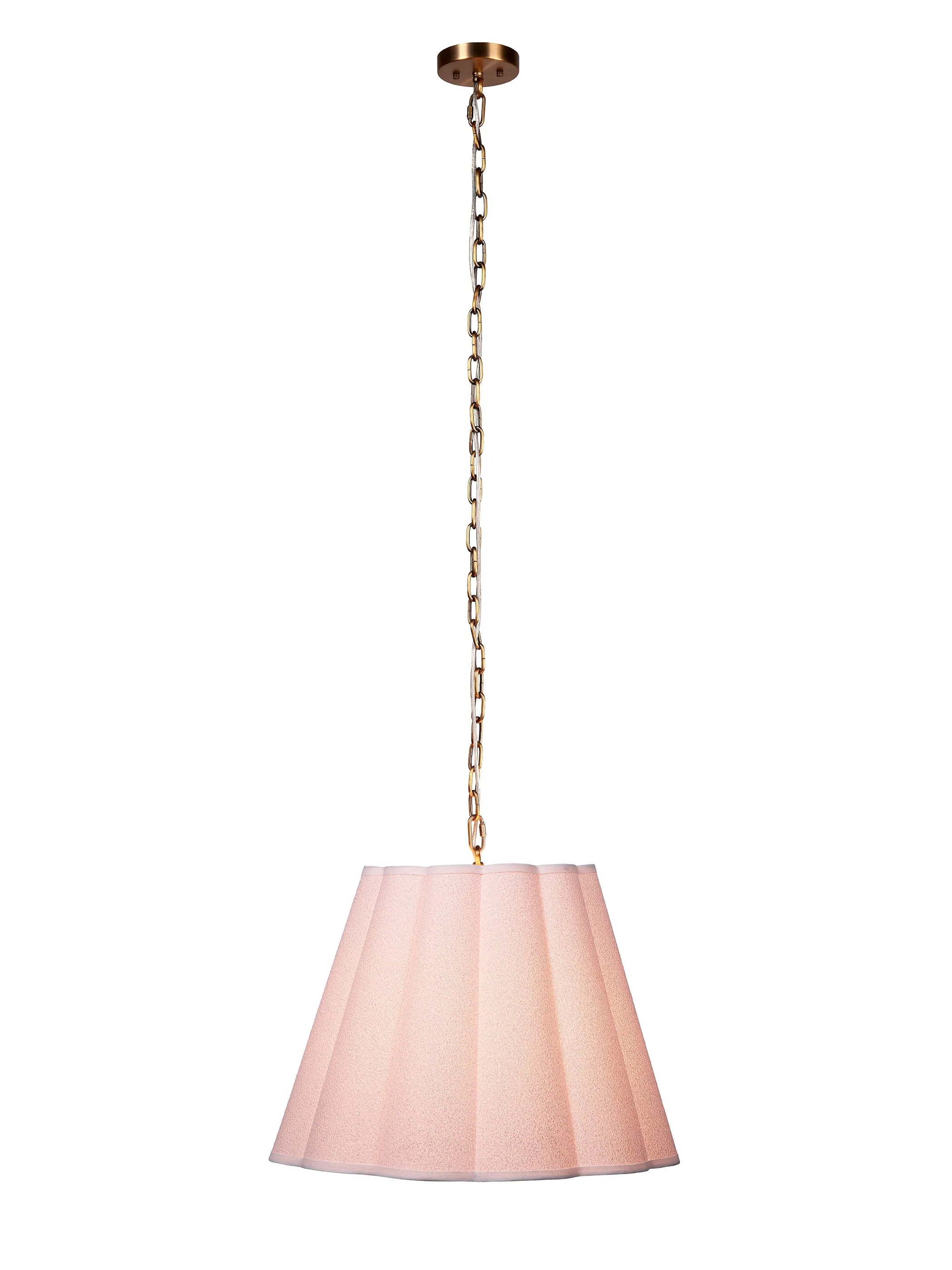 Scalloped 1-Light Pendant, Boucle Linen