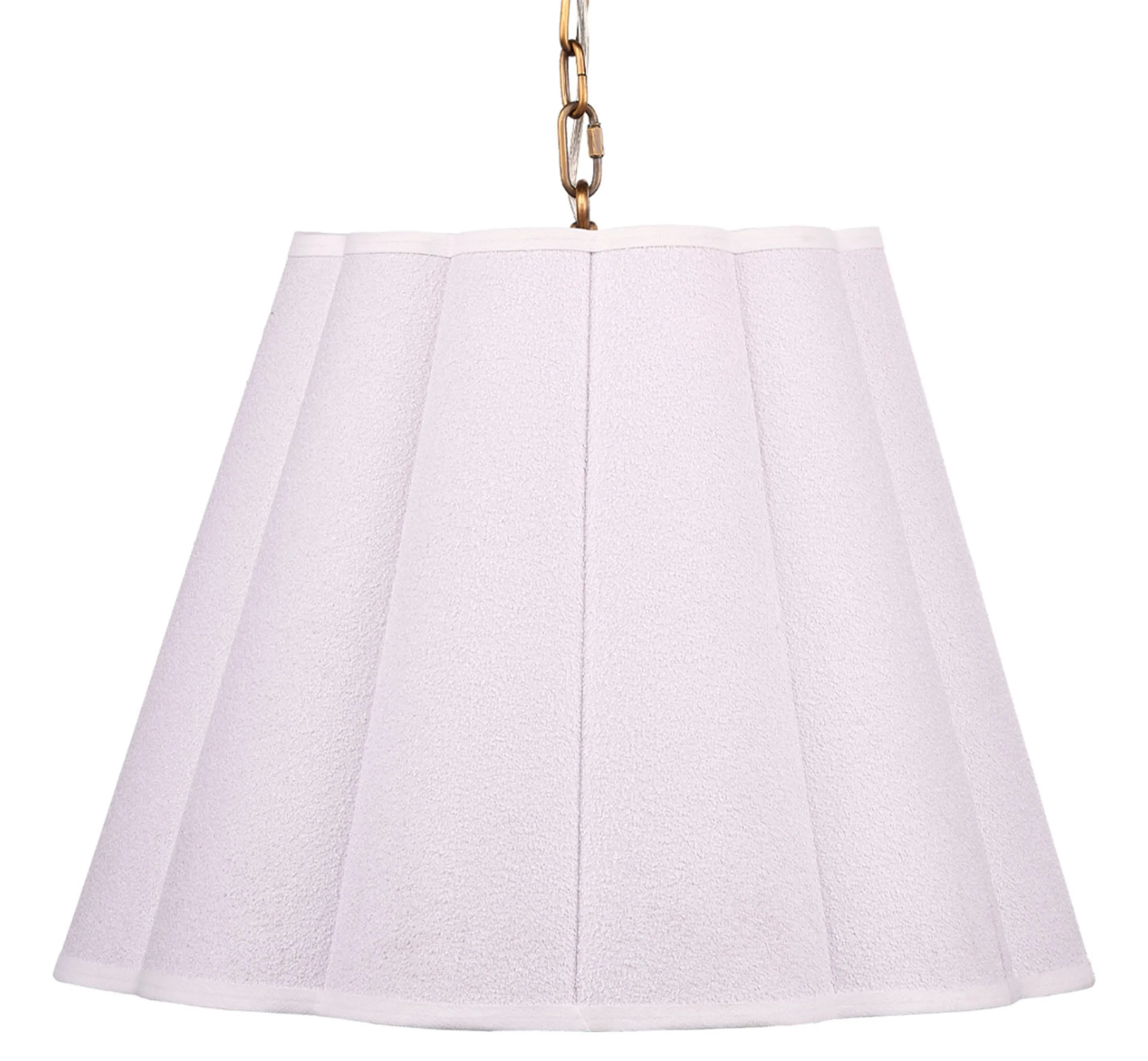 Scalloped 1-Light Pendant, Boucle Linen