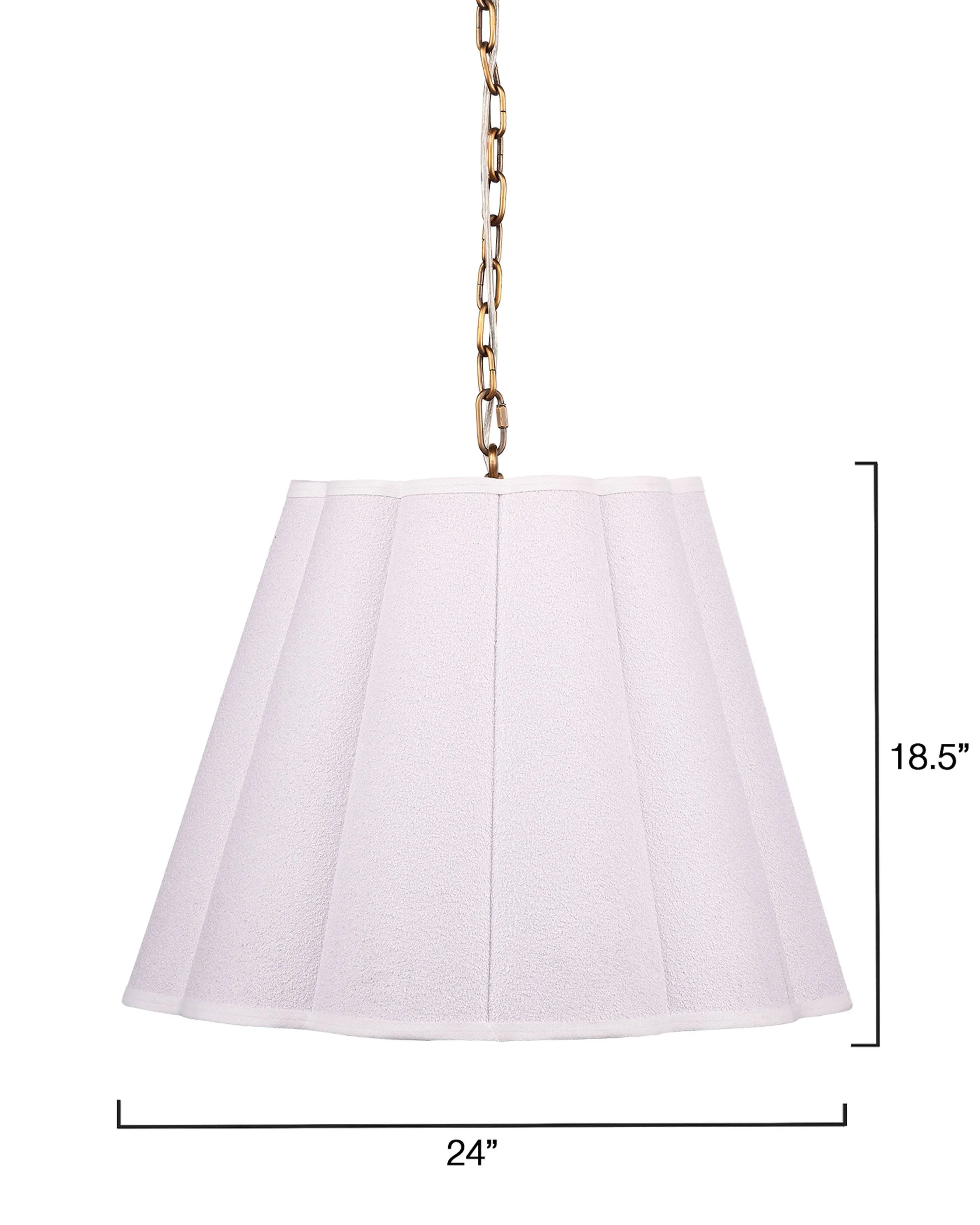 Scalloped 1-Light Pendant, Boucle Linen