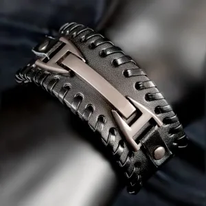 Sidonio Leather Bracelet with Inline Insert