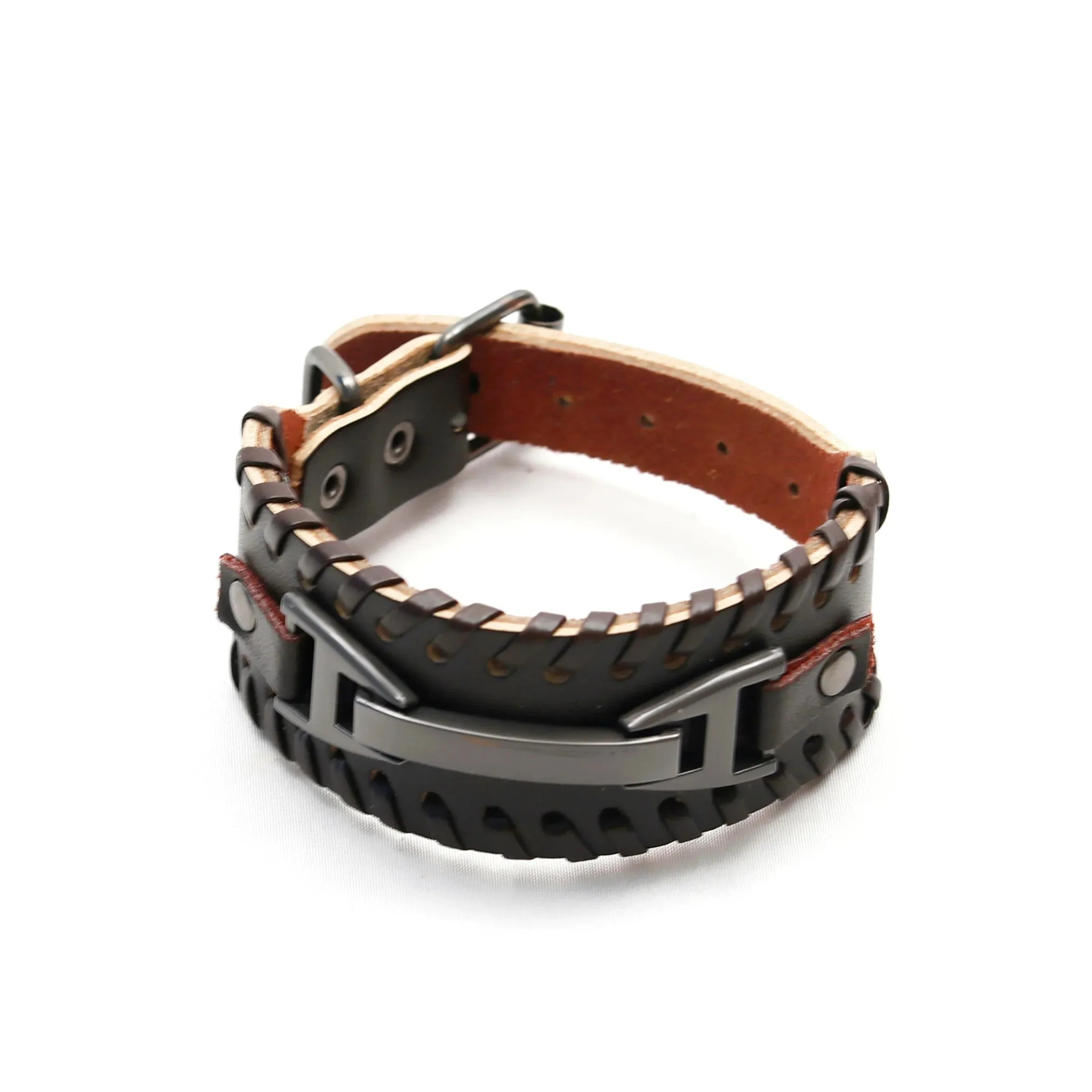 Sidonio Leather Bracelet with Inline Insert