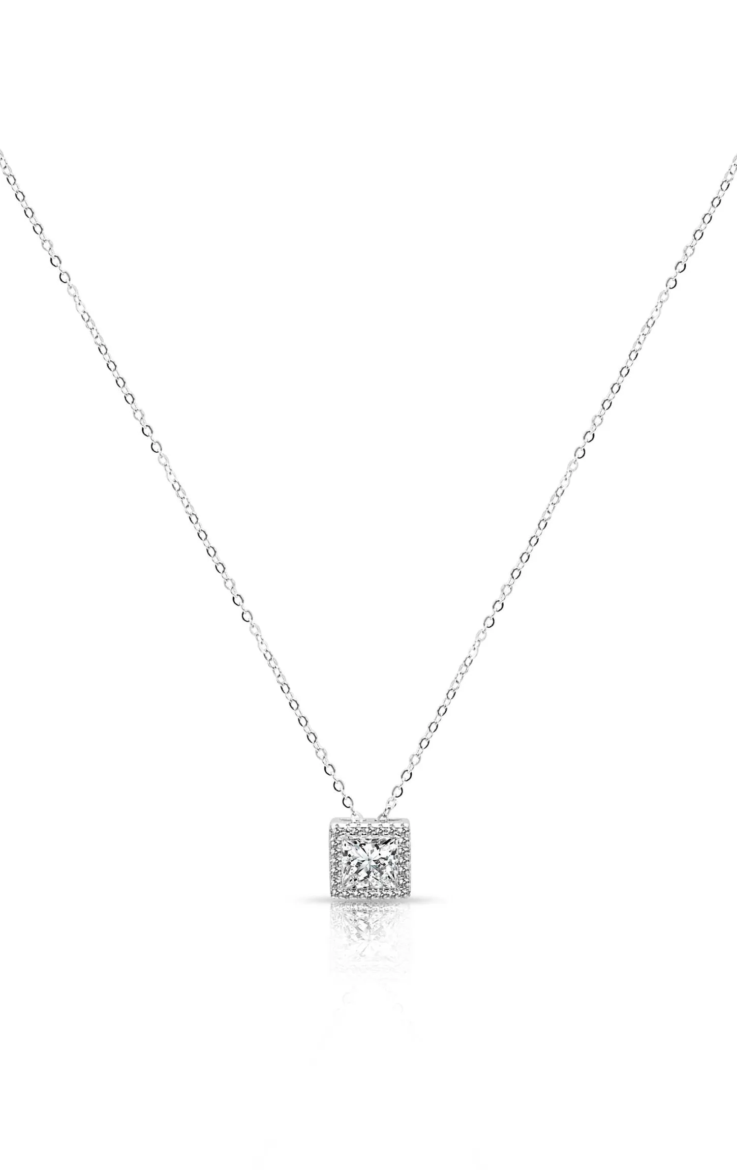 Silver Elegant Solitaire Pendant