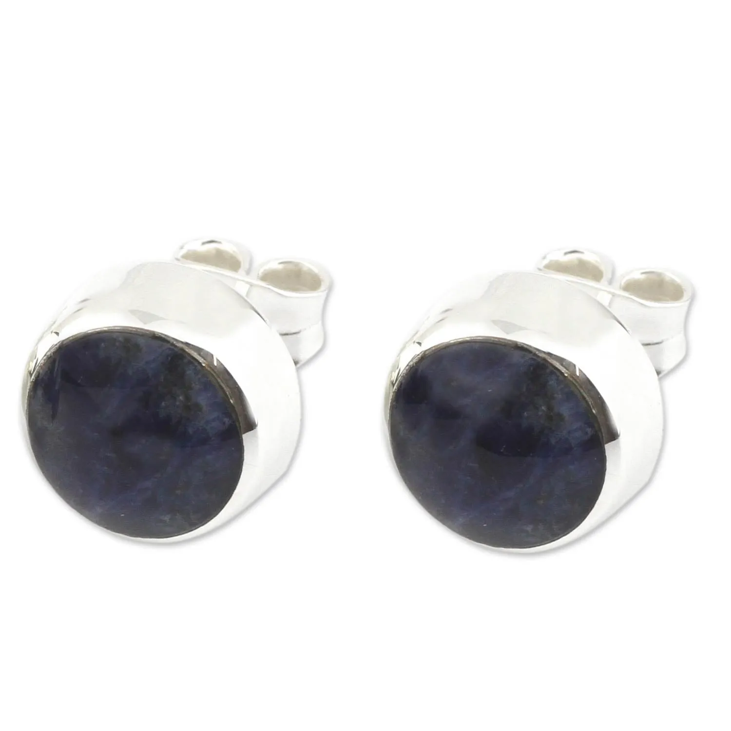 Sodalite stud earrings - Sweet Spot | NOVICA