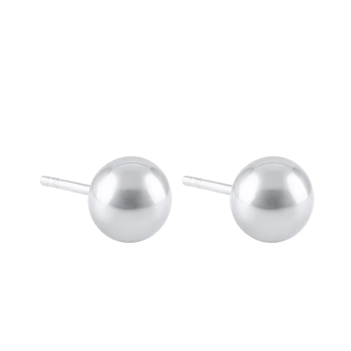 Soleil Collection 6mm Ball Stud Earrings | 9K White Gold