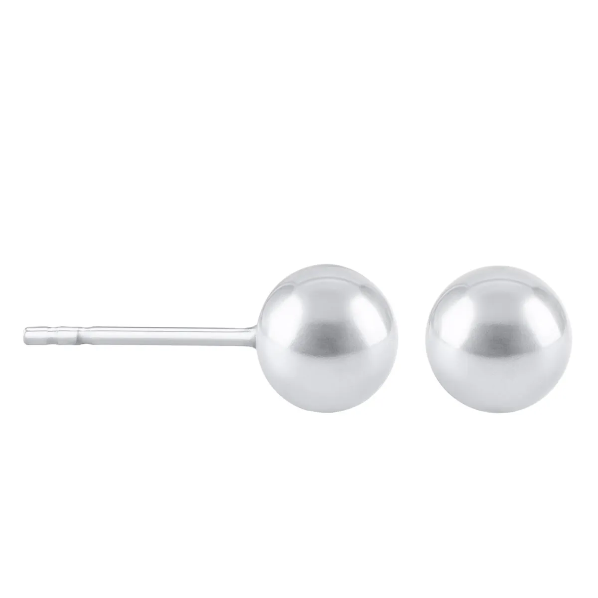 Soleil Collection 6mm Ball Stud Earrings | 9K White Gold