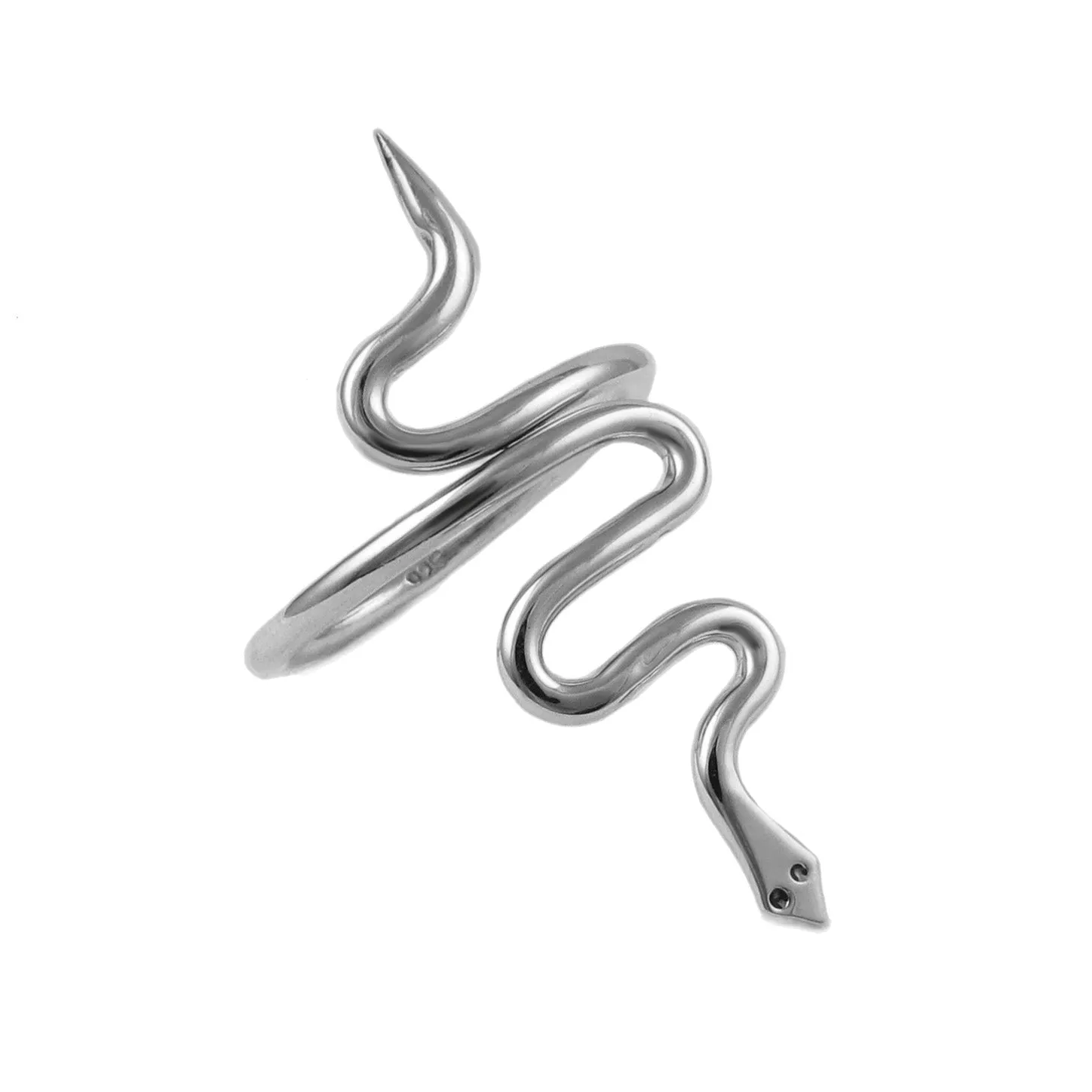 Solid 925 Sterling Silver Serpent Snake Ring