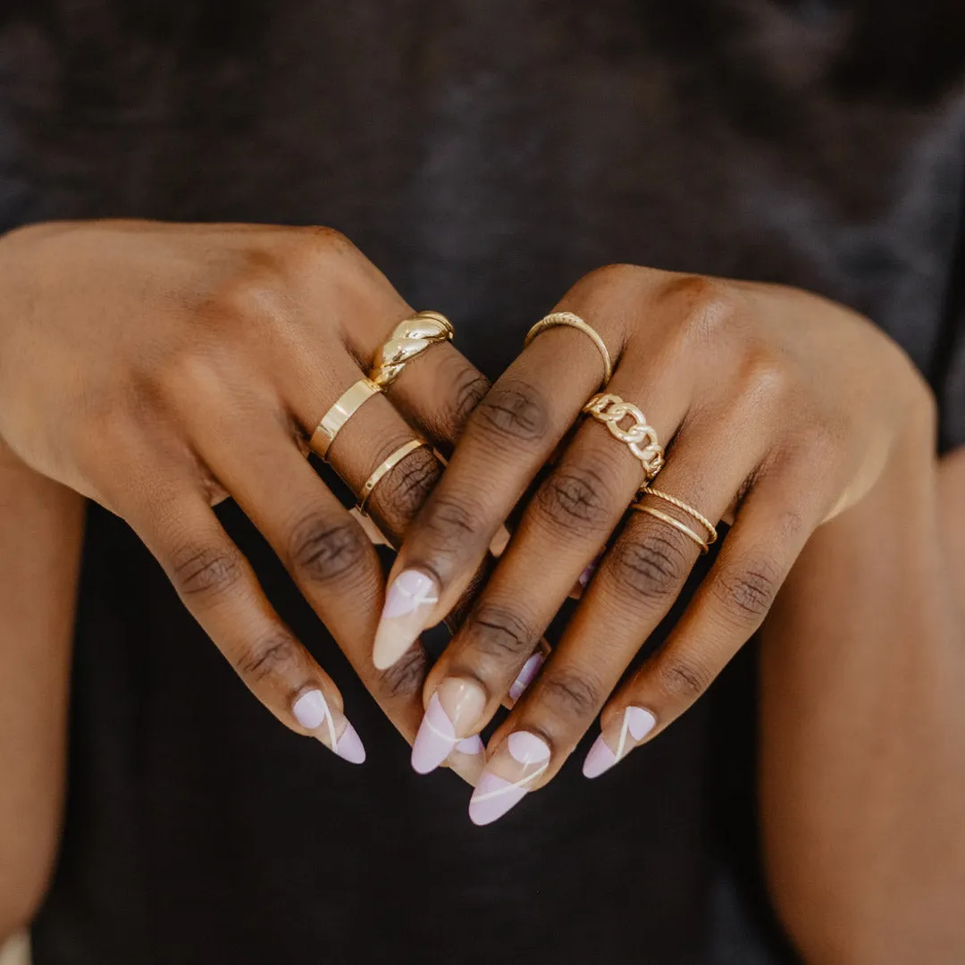 Solid Gold Croissant Dome Ring