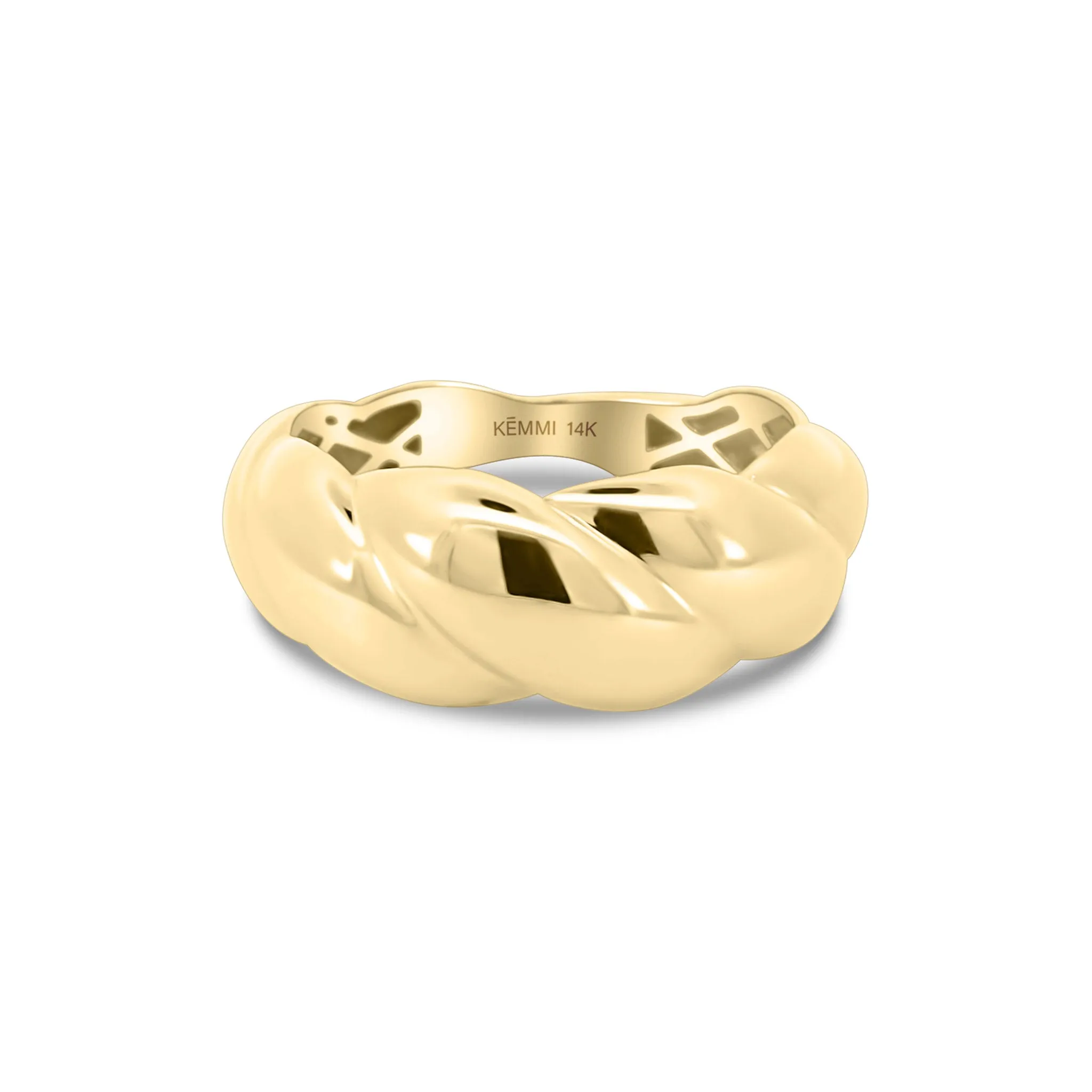 Solid Gold Croissant Dome Ring