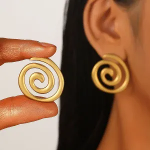 Spiral Shaped Hoop Gold Earring JLT12968