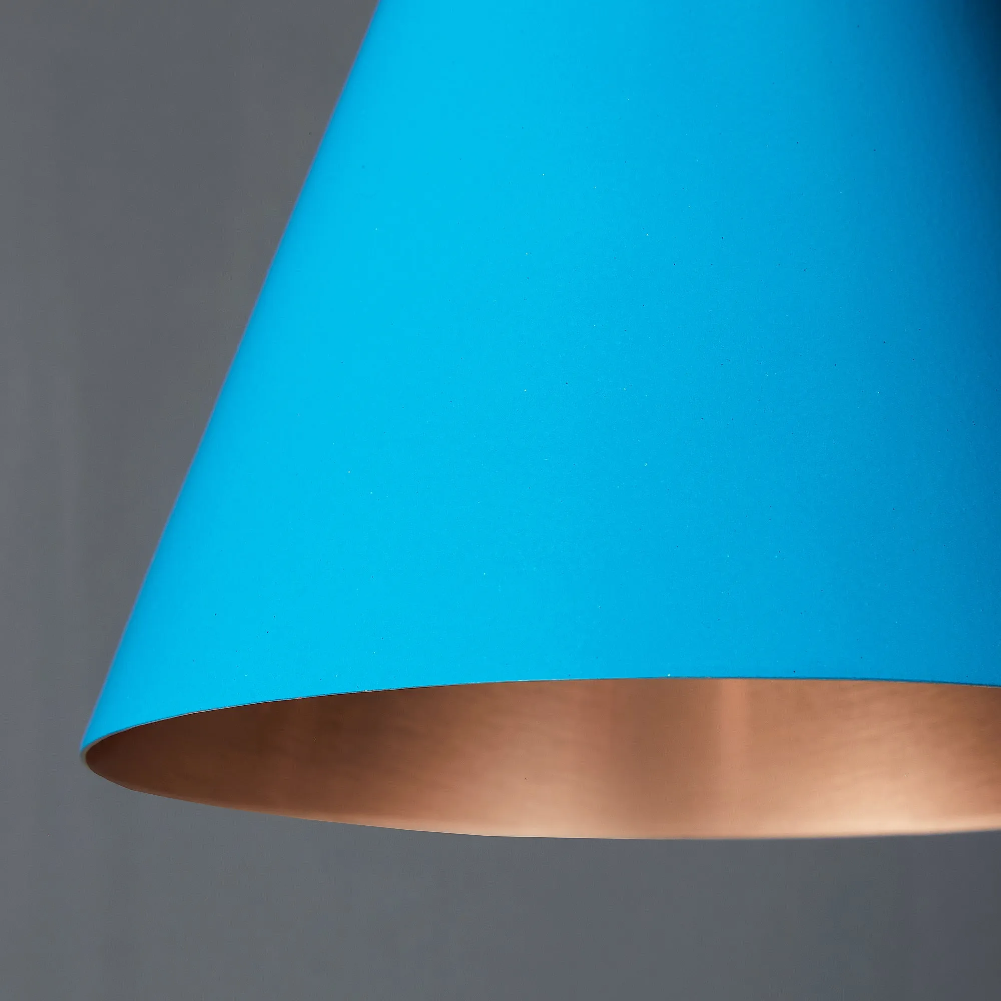 Stanlette pendant shade in blue with copper interior