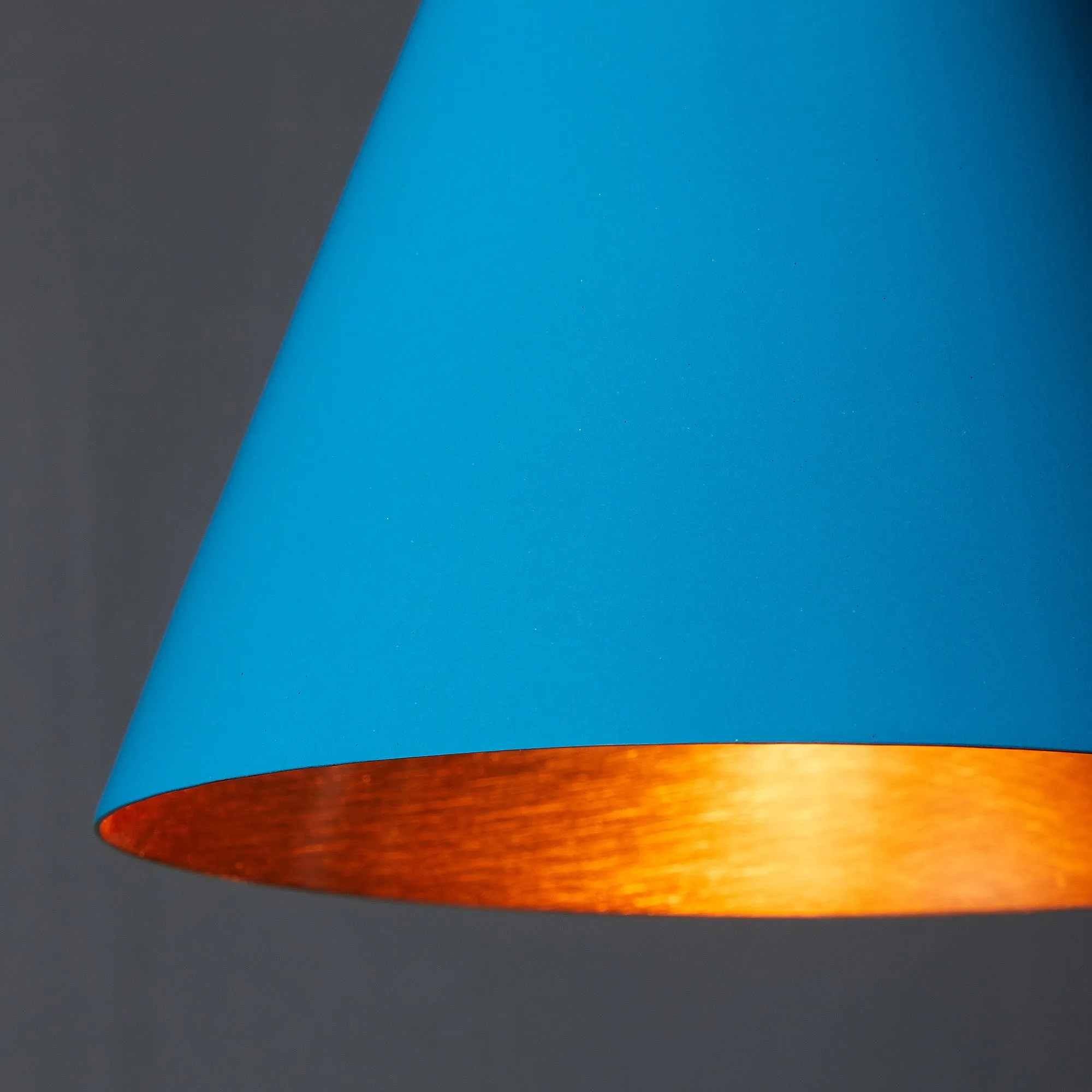 Stanlette pendant shade in blue with copper interior