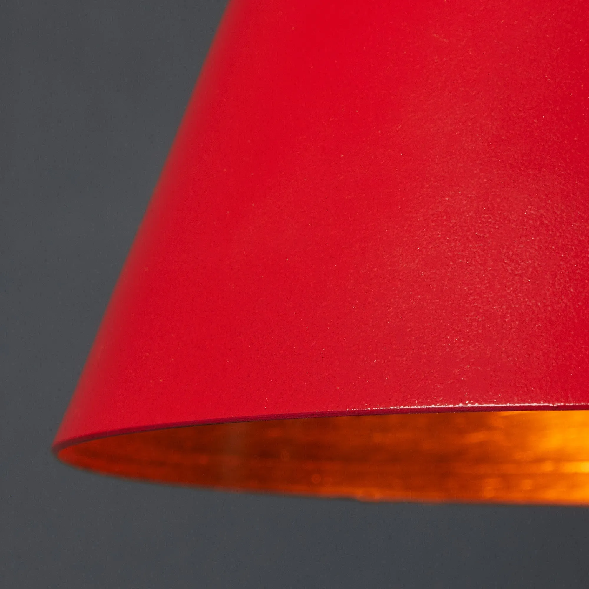 Stanlette pendant shade in red with copper interior