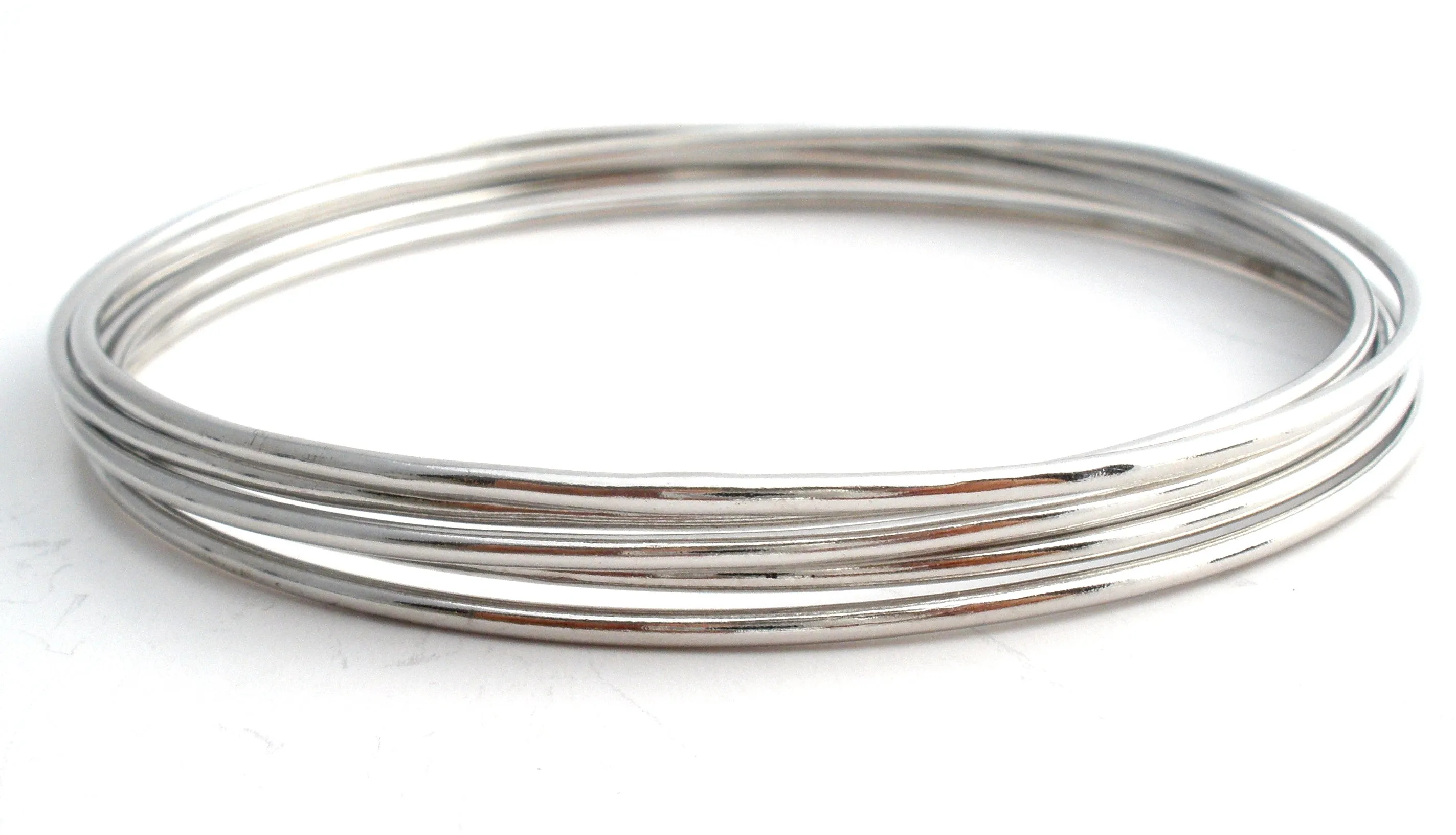 Sterling Silver Bangle Bracelets Set of 5