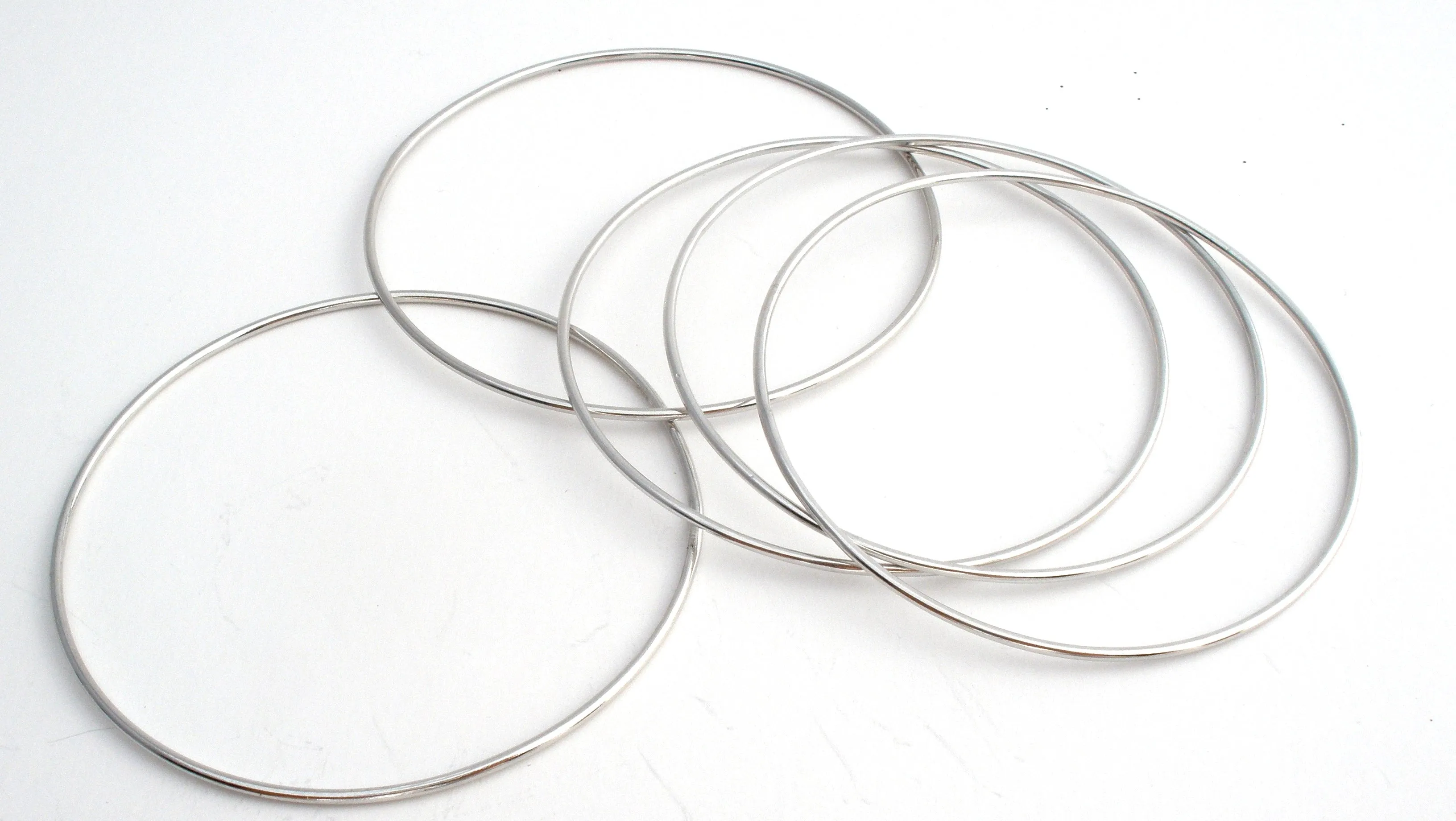 Sterling Silver Bangle Bracelets Set of 5