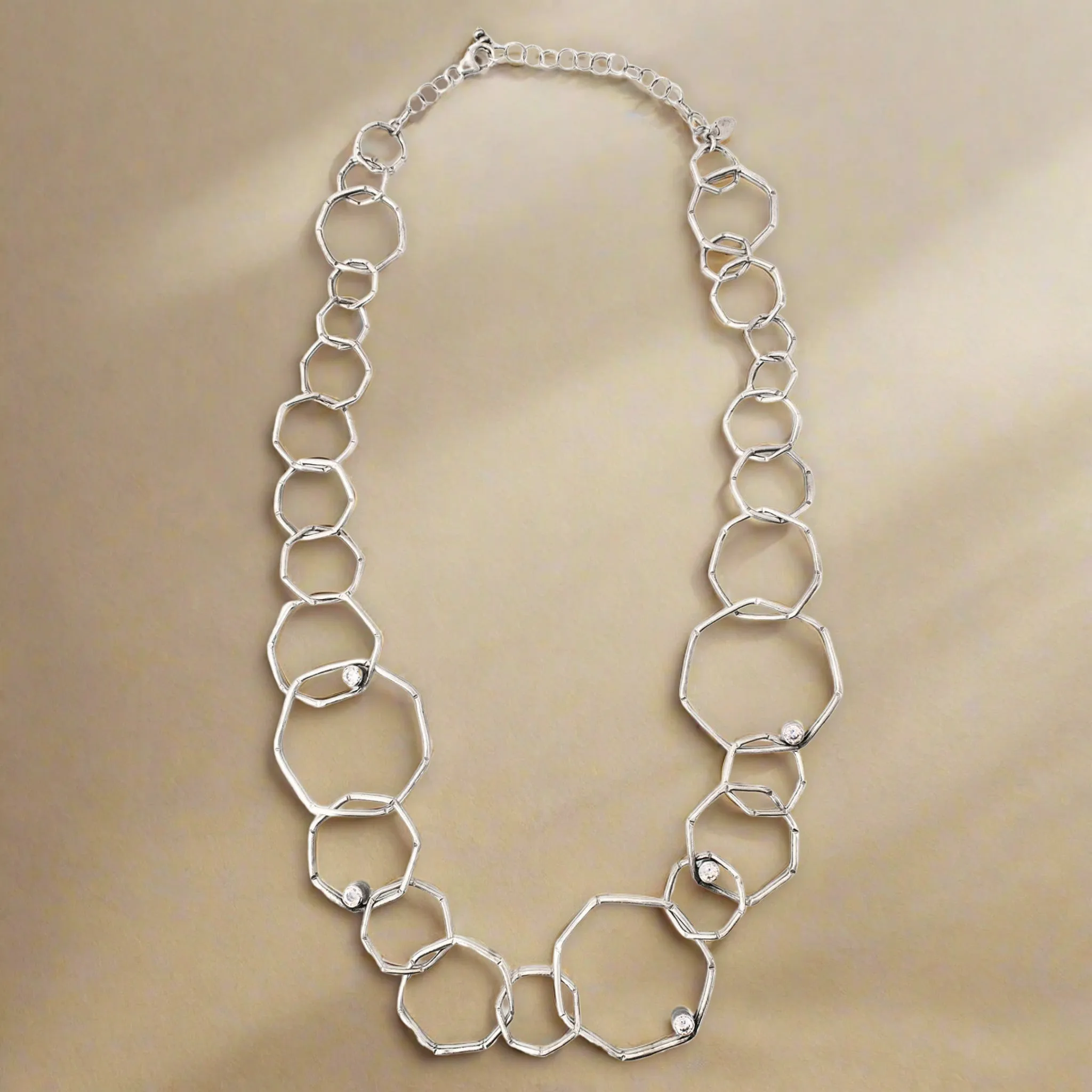 Sterling Silver Geometric Chain Necklace