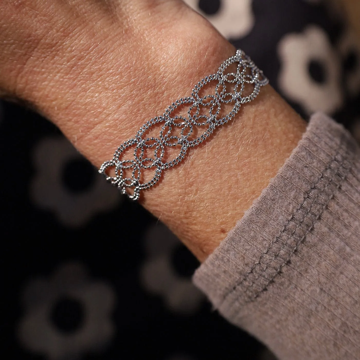 Sterling Silver Woven Lace Bracelet