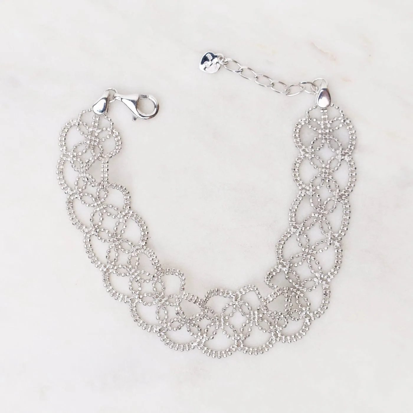 Sterling Silver Woven Lace Bracelet