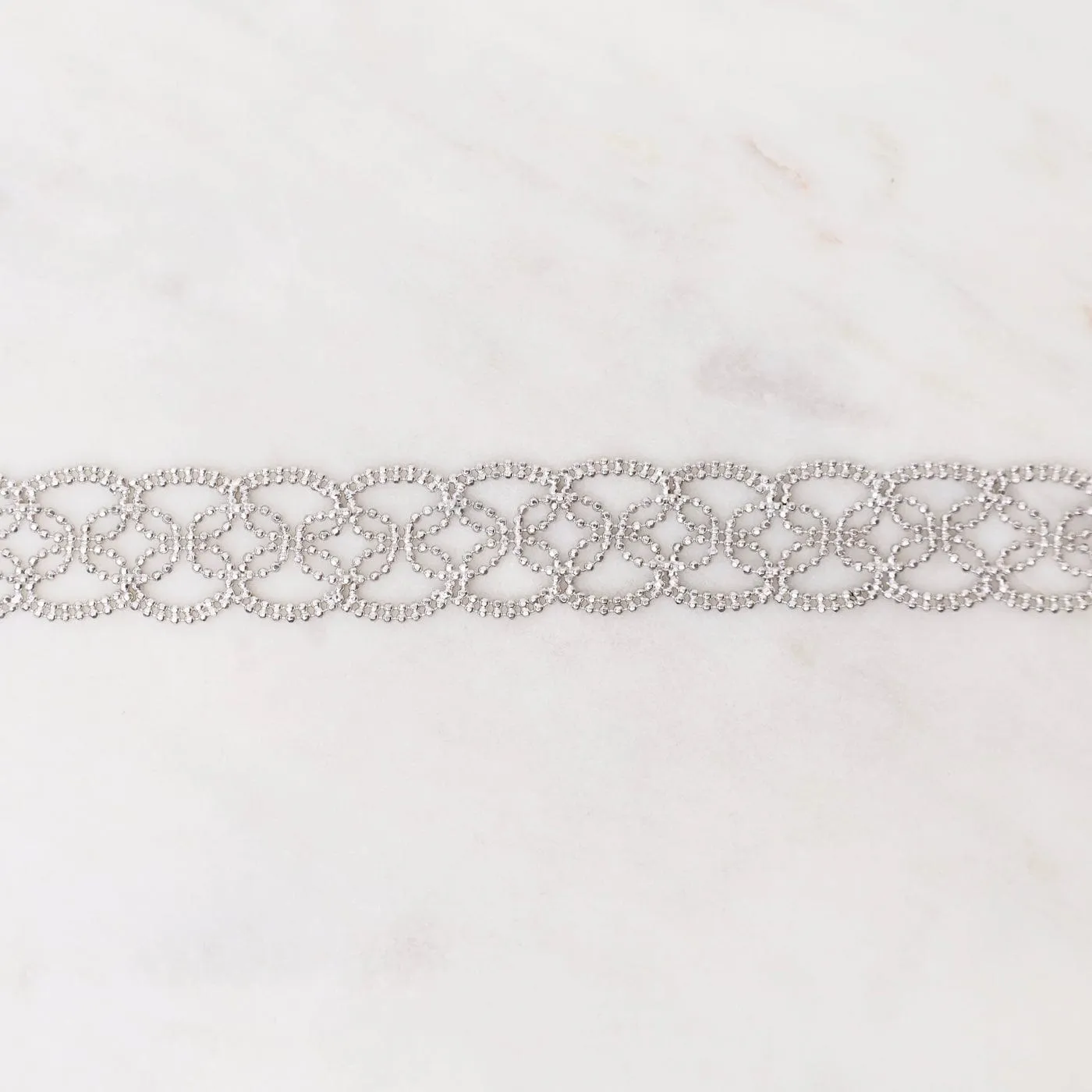 Sterling Silver Woven Lace Bracelet