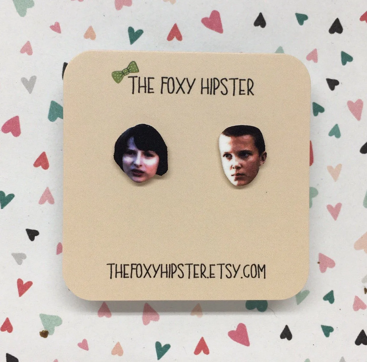 Stranger Things Mike and Eleven Inspired Stud Earrings