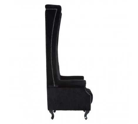 Tall Grande Armchair - Black Velvet