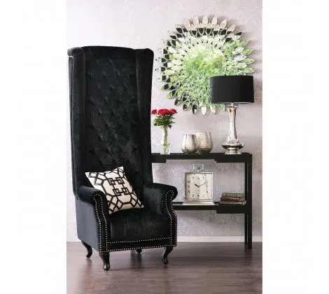 Tall Grande Armchair - Black Velvet