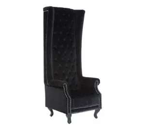 Tall Grande Armchair - Black Velvet