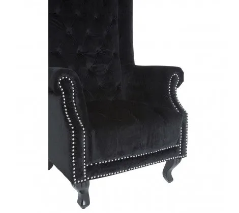 Tall Grande Armchair - Black Velvet