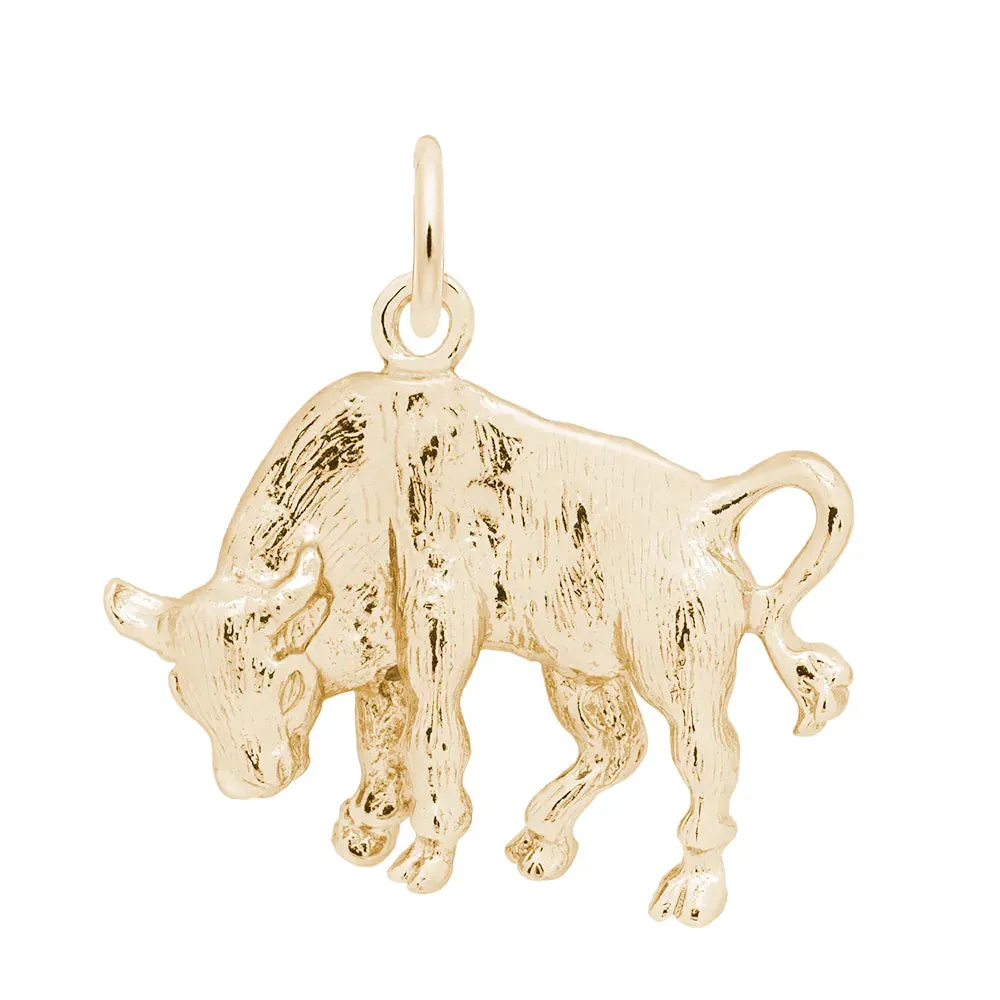 Taurus Pendant Charm In Yellow Gold