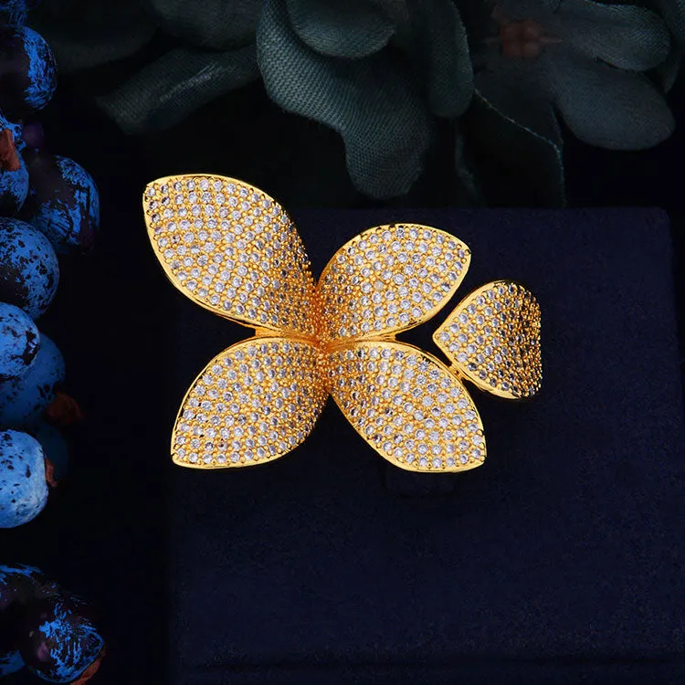 TEEK - Flower Leaf CZ Jewelry