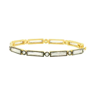 Thin Baguette Bar Eternity Hinge Bangle