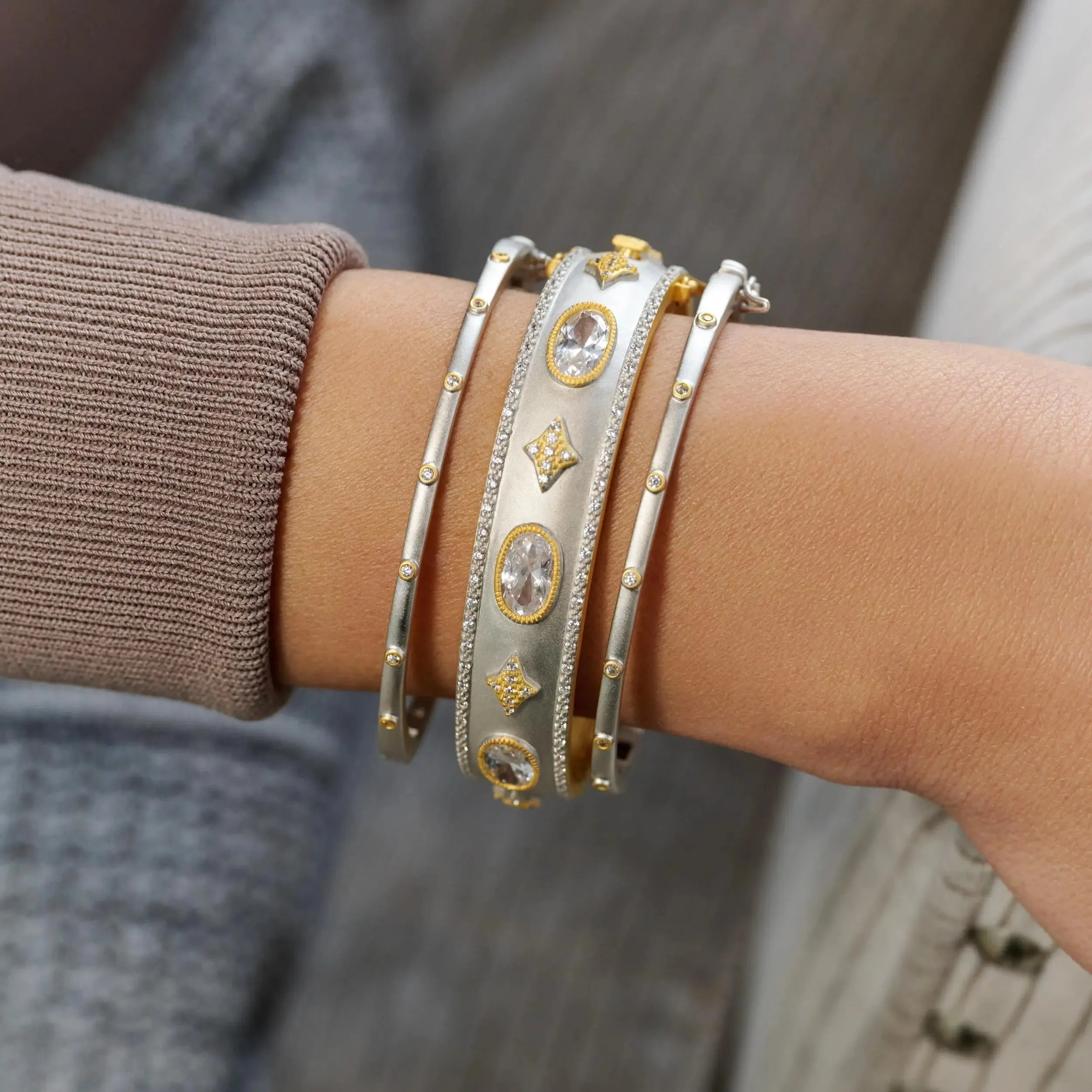 Thin Bezel Stacking Bangle