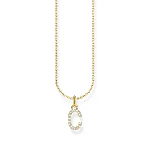 THOMAS SABO Necklace with letter pendant C and white zirconia - gold