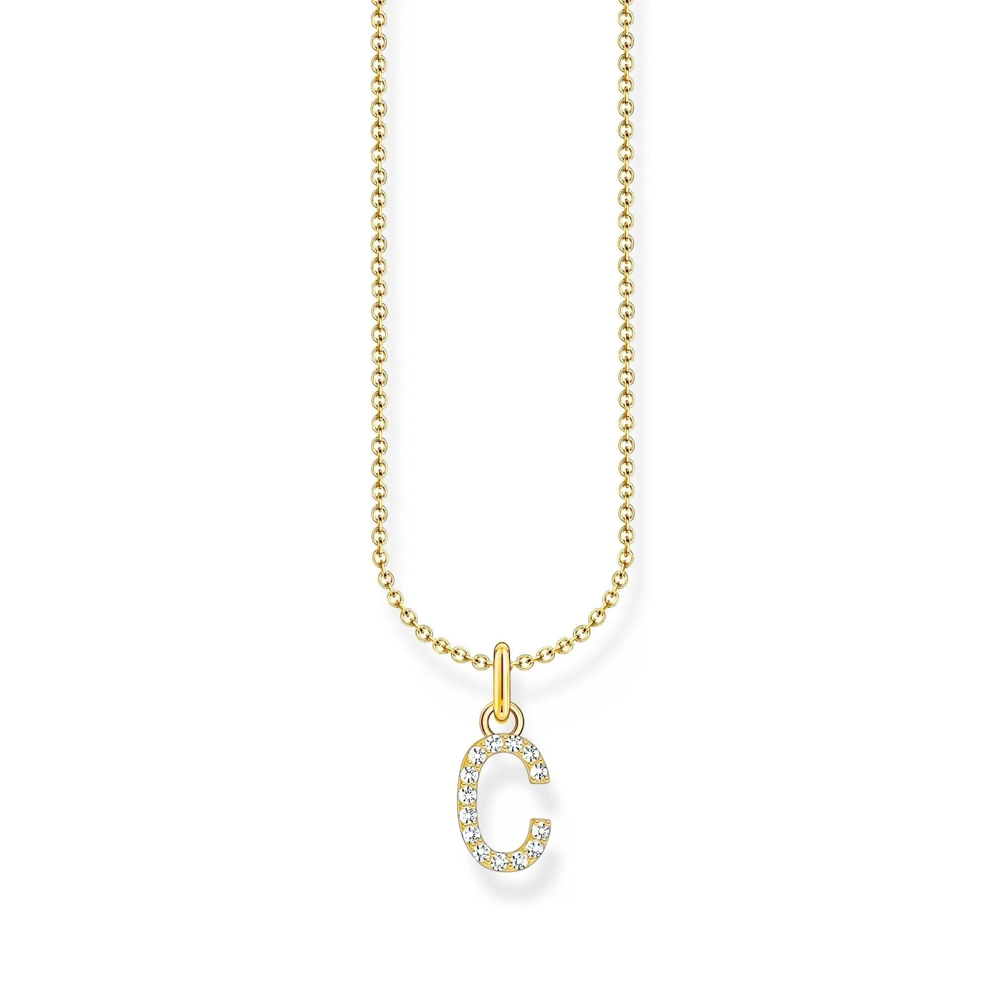 THOMAS SABO Necklace with letter pendant C and white zirconia - gold