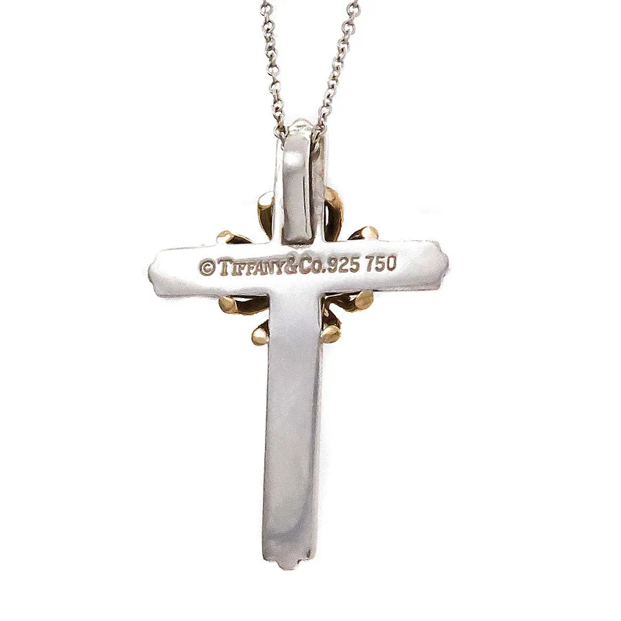 Tiffany & Co. Silver & 18kt Gold Cross