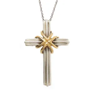 Tiffany & Co. Silver & 18kt Gold Cross