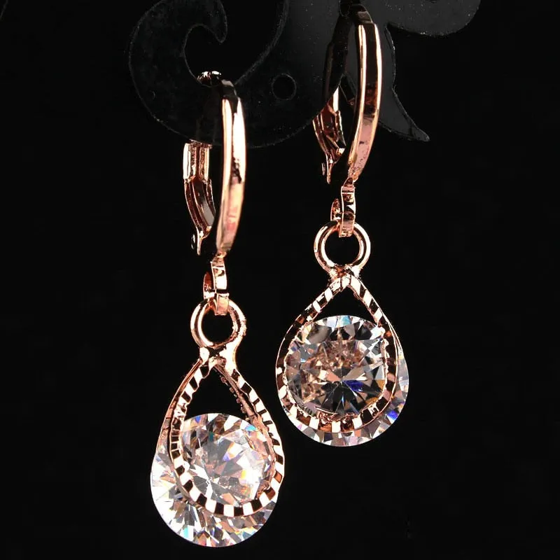 Vintage Trendy Women's Crystal Teardrop Earings Earrings For Wedding Party