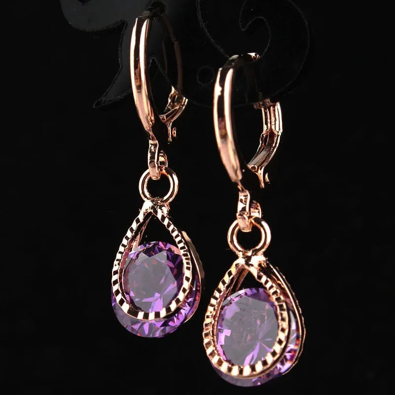 Vintage Trendy Women's Crystal Teardrop Earings Earrings For Wedding Party