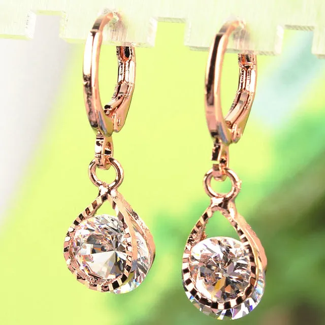 Vintage Trendy Women's Crystal Teardrop Earings Earrings For Wedding Party