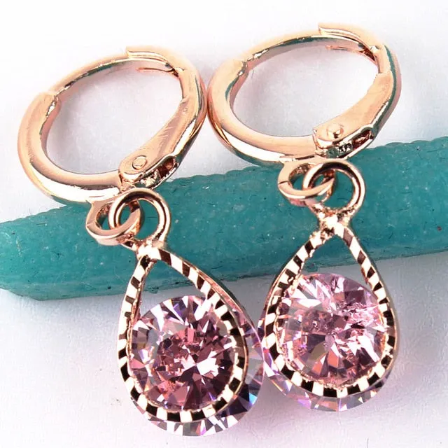 Vintage Trendy Women's Crystal Teardrop Earings Earrings For Wedding Party