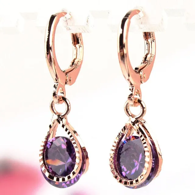 Vintage Trendy Women's Crystal Teardrop Earings Earrings For Wedding Party