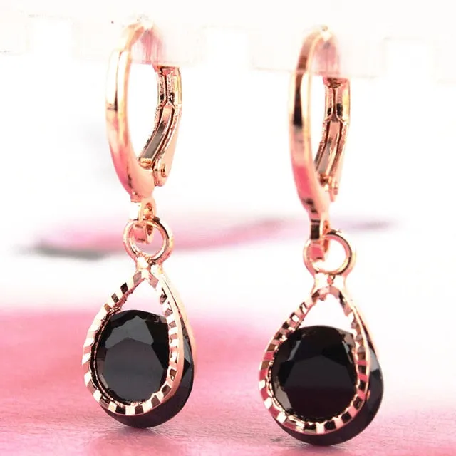 Vintage Trendy Women's Crystal Teardrop Earings Earrings For Wedding Party