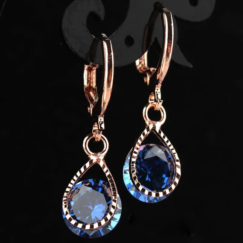 Vintage Trendy Women's Crystal Teardrop Earings Earrings For Wedding Party