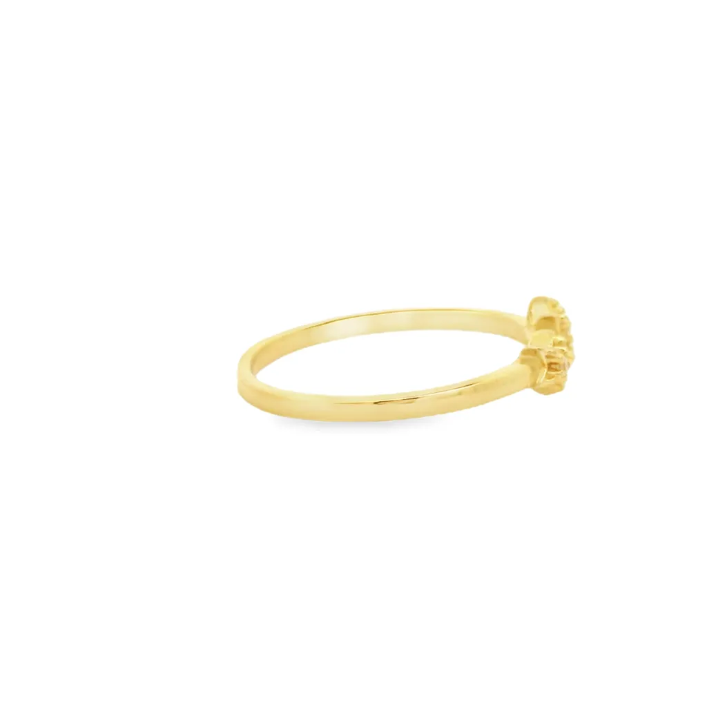 Yellow Gold Plated Sterling Silver 2-Star Ring with Cubic Zirconias | Size 5