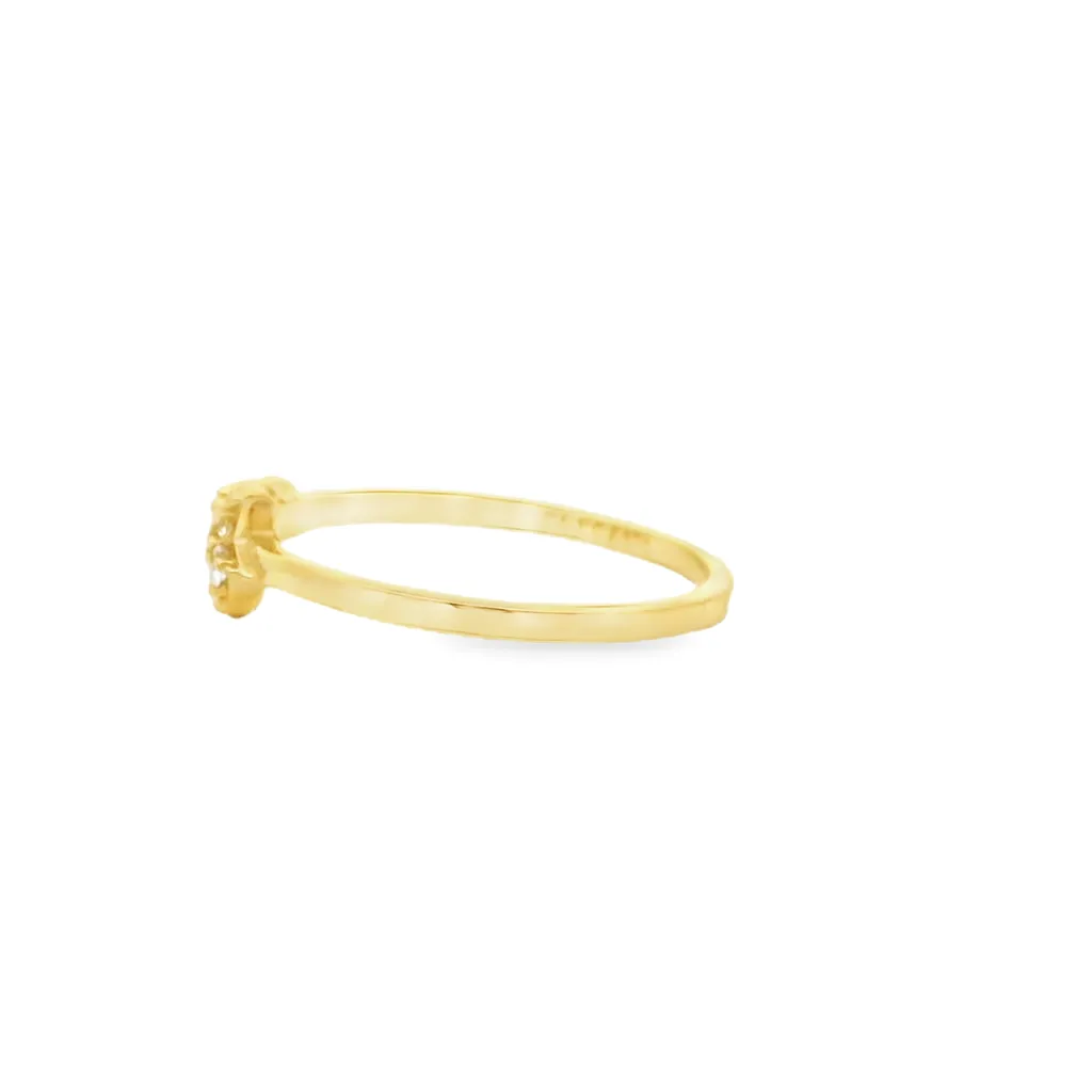 Yellow Gold Plated Sterling Silver 2-Star Ring with Cubic Zirconias | Size 5